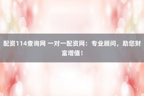 配资114查询网 一对一配资网：专业顾问，助您财富增值！