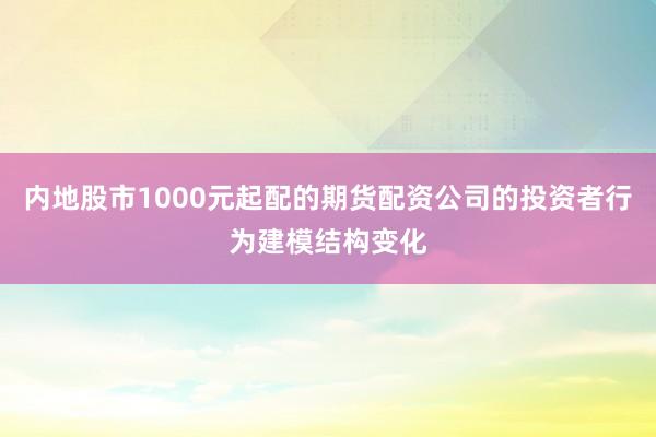 内地股市1000元起配的期货配资公司的投资者行为建模结构变化
