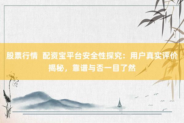 股票行情  配资宝平台安全性探究：用户真实评价揭秘，靠谱与否一目了然